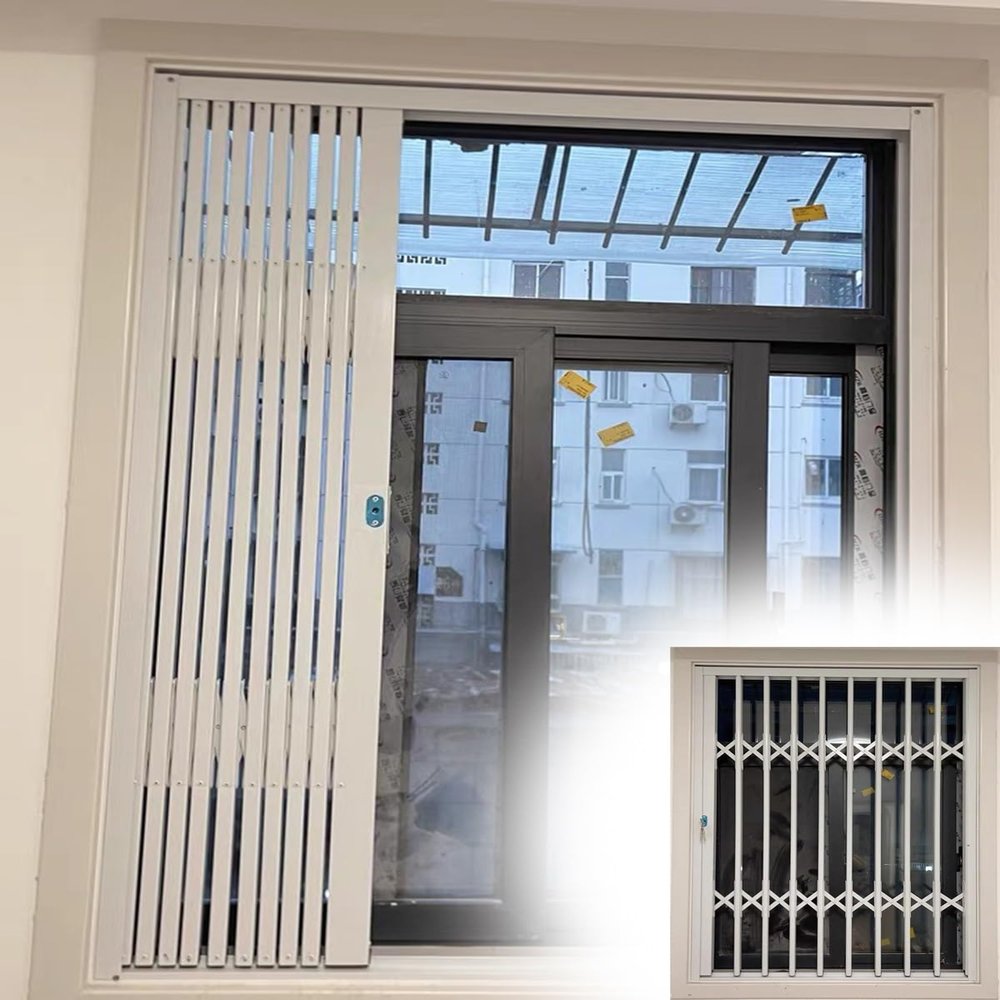 Retractable Window Security Grille, 50 x 150 cm