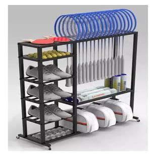 Badminton Racket Storage Rack with Sturdy Steel Construction