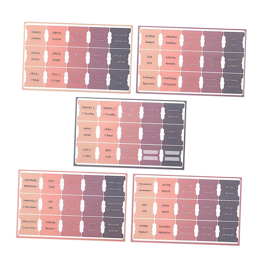 FOYTOKI Bible Index Tabs, Paper, 5 Sheets, Self-Adhesive