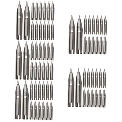 TEHAUX 5 Sets of Replacement Nibs for Fountain Pens, Calligraphy and Hand Lettering, Silver Metal, 20 Pieces × 5