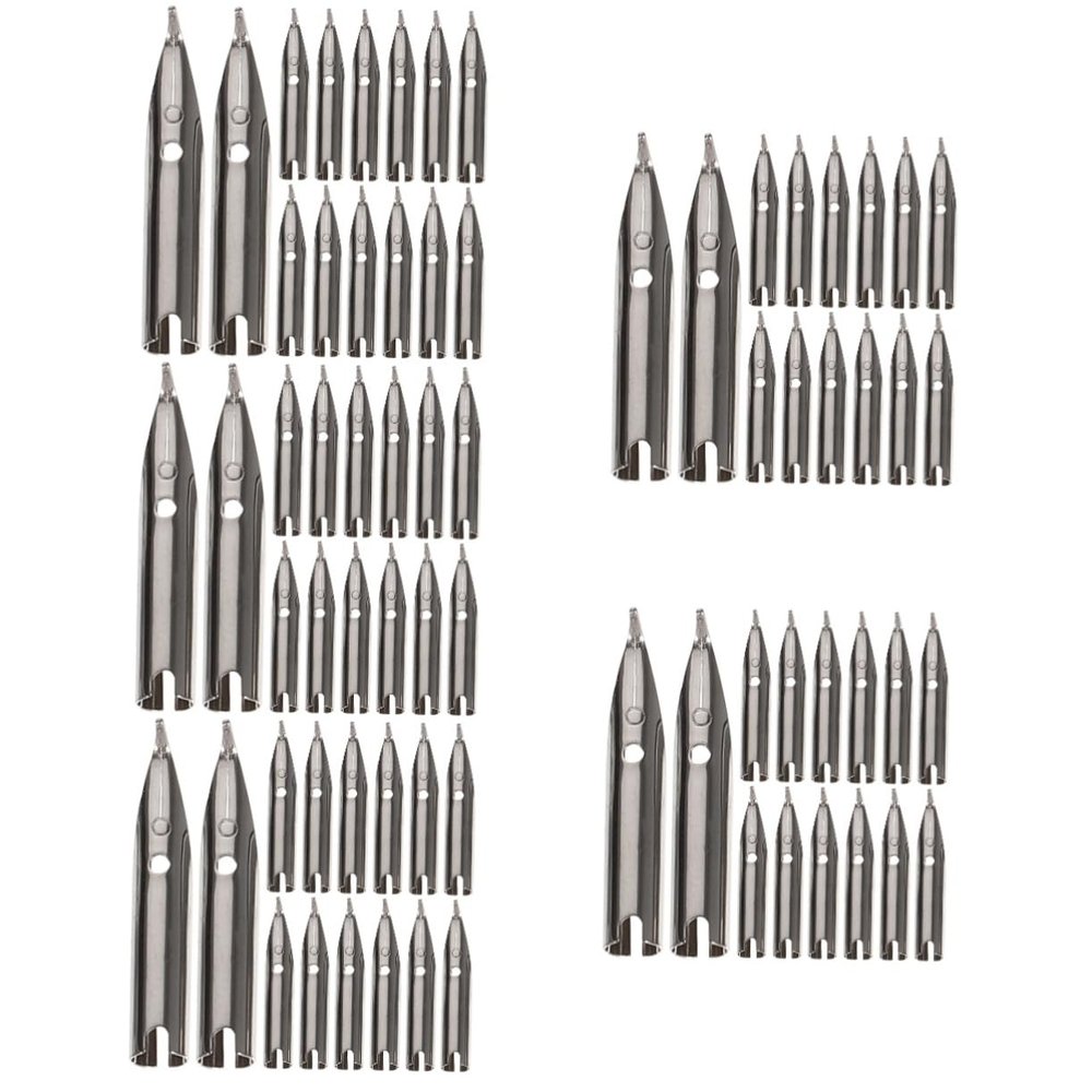 TEHAUX 5 Sets of Replacement Nibs for Fountain Pens, Calligraphy and Hand Lettering, Silver Metal, 20 Pieces × 5