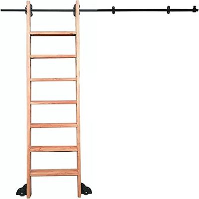 Heavy-Duty Rolling Ladder Hardware Kit with Sliding Rails (Ladder Not Included)