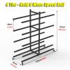 Heavy-Duty Iron Half Balance Ball Holder, 3/4/5 Tiers, Storage Cart for Yoga Mats and Blocks, Freestanding Rack, White view 2