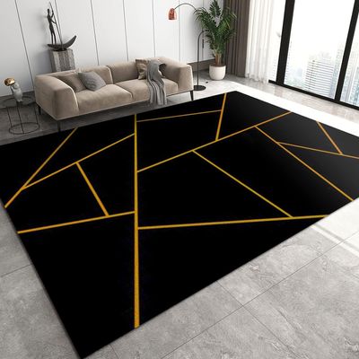 3D Printed Area Rug, Thick Flannel, Non-Slip, Abstract Geometric Textured Stripes, 140 x 200 cm