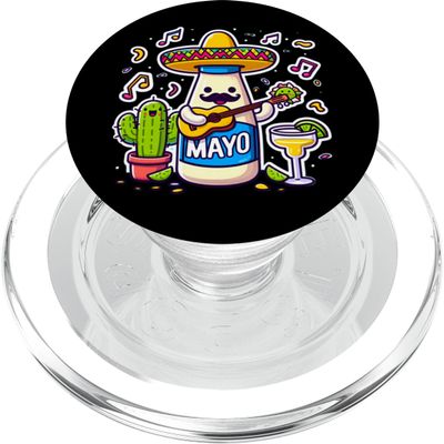 Funny Mexican Fiesta Sombrero with Mayonnaise PopSockets PopGrip for MagSafe