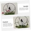 HEMOTON 2-Piece Black Iron Trellis for Garden and Potted Plants view 2