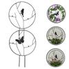HEMOTON 2-Piece Black Iron Trellis for Garden and Potted Plants view 3