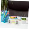 Plastic Tape Dispenser Boxes, 4-Piece Set with Lids and Cutters view 4