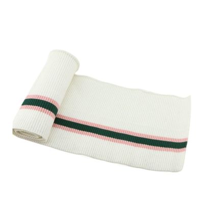 Rib Knit Cuffing Fabric, Stretch Ribbing, Milk White