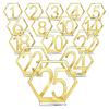 Geometric Acrylic Table Numbers 1–25, Reflective Gold with Clear Holders view 1