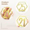 Geometric Acrylic Table Numbers 1–25, Reflective Gold with Clear Holders view 2