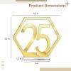 Geometric Acrylic Table Numbers 1–25, Reflective Gold with Clear Holders view 4