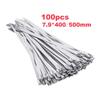 BTYQKZVPM 304 Stainless Steel Cable Ties, 7.9 mm Wide, 100 Pack (7.9 x 400 mm) view 2