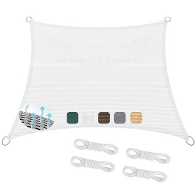 Rectangular Shade Sail 320 x 440 cm, 95% UV Protection, HDPE, White