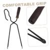 Outdoor Fire Tongs, Duckbill, Carbon Steel and Wood view 3