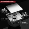 WEBANG 6 in. Square Shower Drain with Flange, Reversible 2-in-1 Cover, SUS304 Stainless Steel view 4