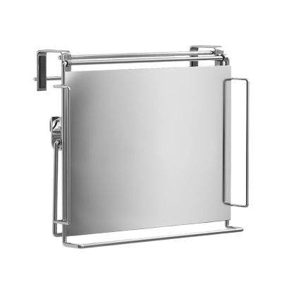 Foldable Stainless Steel Cabinet Door Organizer, Adjustable Rack, 11.81 x 11.02 x 1.97 in