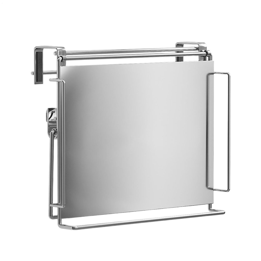 Foldable Stainless Steel Cabinet Door Organizer, Adjustable Rack, 11.81 x 11.02 x 1.97 in
