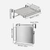 Foldable Stainless Steel Cabinet Door Organizer, Adjustable Rack, 11.81 x 11.02 x 1.97 in view 2