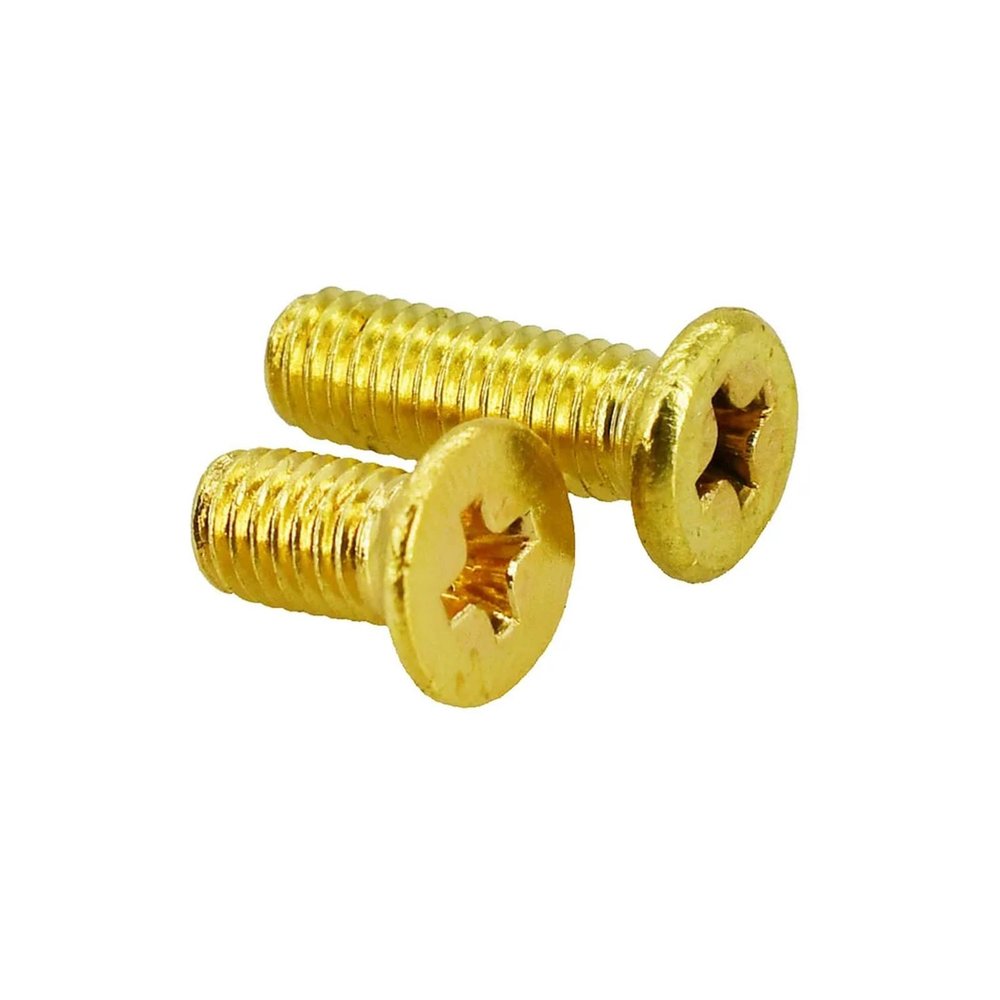 WUPNGS Countersunk Phillips Screws with Round Pan Head, Stainless Steel, Brass, M6 × 12