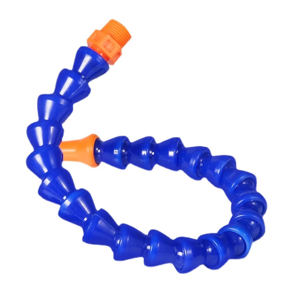 Flexible Coolant Line, 1/2" 3/8" 1/4" Male Thread, 300–700 mm, Flexible Plastic Hose with Nozzle for CNC Milling and Lathe Machines (Valve l2 Round, 3PCS-L 600)