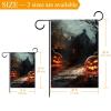Garden Flag, 28 x 40 in, Double-Sided Welcome Flag for Weddings, Home, Outdoor, Garden Decor, Spooky Halloween Pumpkin Castle view 3