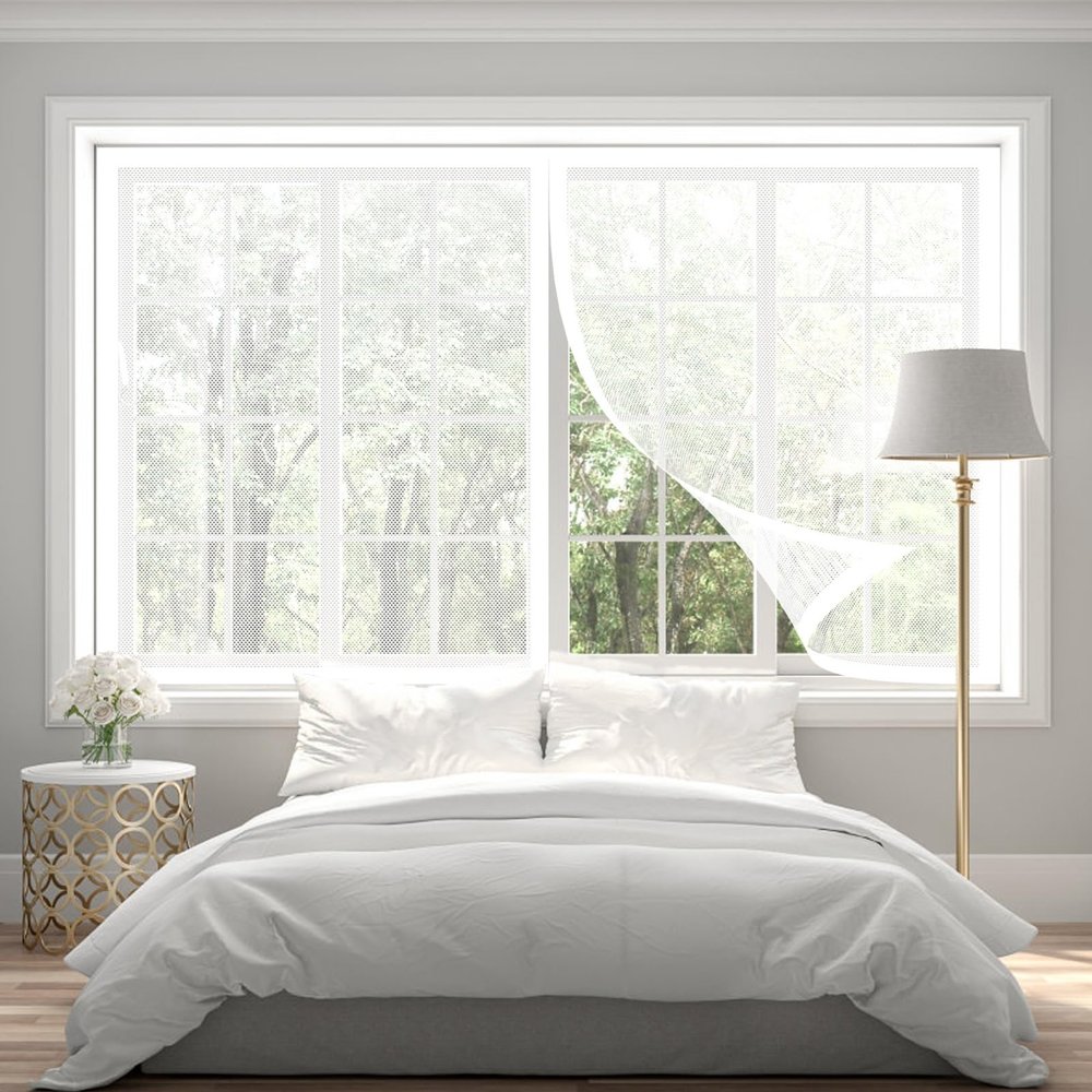 Magnetic Insect Screen Door Curtain, 115 x 90 cm, White