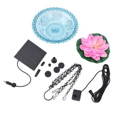 Hanging Bird Bath with Solar Fountain Pump, Plastic and Iron, 500 g, 40 cm Chain