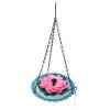 Hanging Bird Bath with Solar Fountain Pump, Plastic and Iron, 500 g, 40 cm Chain view 3