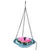 Hanging Bird Bath with Solar Fountain Pump, Plastic and Iron, 500 g, 40 cm Chain view 4