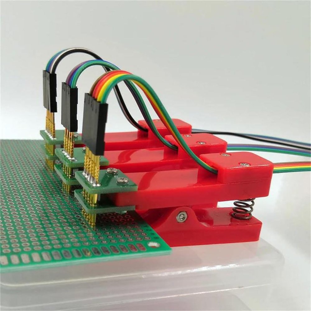 2.54 mm Double-Row 6-Pin PCB Clamp Pogo Pin Programming Probe