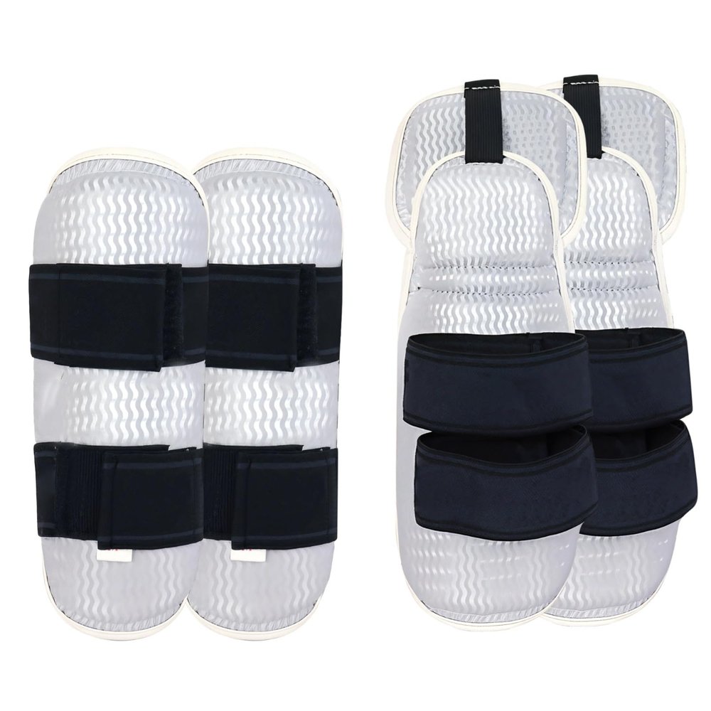 Youth Taekwondo Arm and Shin Guards, 4-Piece Set, Adjustable EVA Foam Protectors for Karate, Kickboxing, MMA and Boxing