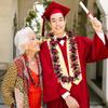 Glixoft School-Color Graduation Ribbon Lei with Kukui Nuts view 2
