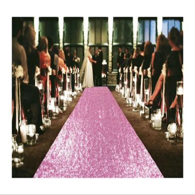 EnxJire Sequin Wedding Aisle Runner, Pink Gold, 15 ft x 4 ft