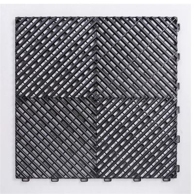 ZMCGNO Interlocking Garage Floor Tiles, 1.8 cm Thick, Black, 40-Piece Set