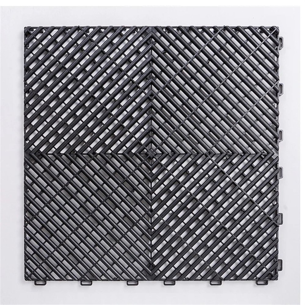 ZMCGNO Interlocking Garage Floor Tiles, 1.8 cm Thick, Black, 40-Piece Set