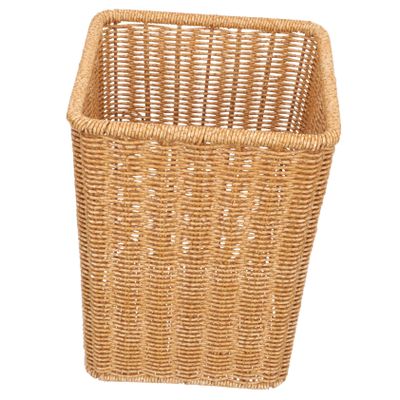 Vaguelly Woven PP Wastebasket, Country Style, Khaki
