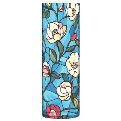 Stained Glass-Style Rose Vase, Plastic, Cylinder, 30 x 9 cm