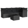 IKAYAA 6-Piece Black Rattan Garden Lounge Set Type-38 view 2
