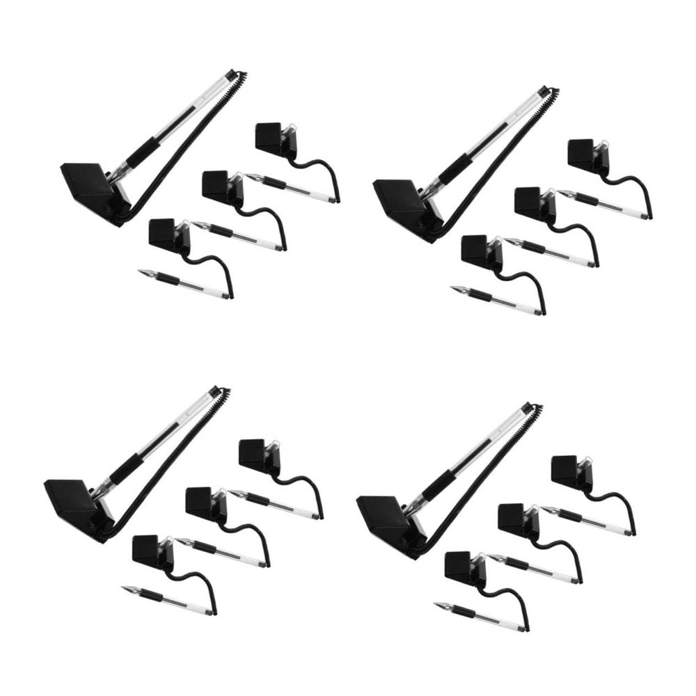 Veemoon 16-Piece Desk Pens for Guests, Multifunctional Signature Pens with Stands for Offices, Hotels, and Events, Black