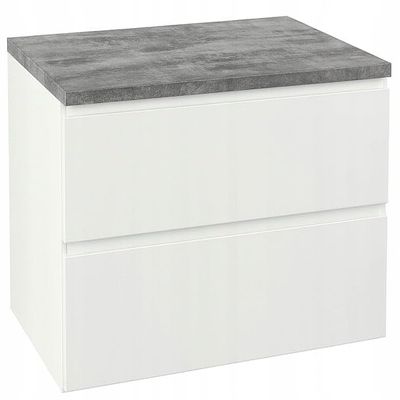 Deftrans Modus Wall-Mounted Bathroom Vanity Cabinet 60 x 50 cm, White, with Countertop