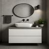 Deftrans Modus Wall-Mounted Bathroom Vanity Cabinet 60 x 50 cm, White, with Countertop view 3