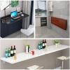 Wall-Mounted Folding Table and Workbench, Solid Wood Floating Desk, for Office, Bedroom, Kitchen and Dining Room, Space-Saving Design, Easy Installation, Black view 4