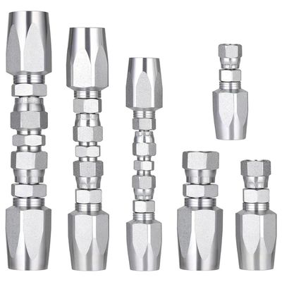 Yominerr 3-Piece On-Site Hydraulic Hose Repair Kit, 1/4, 3/8, 1/2 and Small Repair Parts, Reusable Hydraulic Repair Fittings