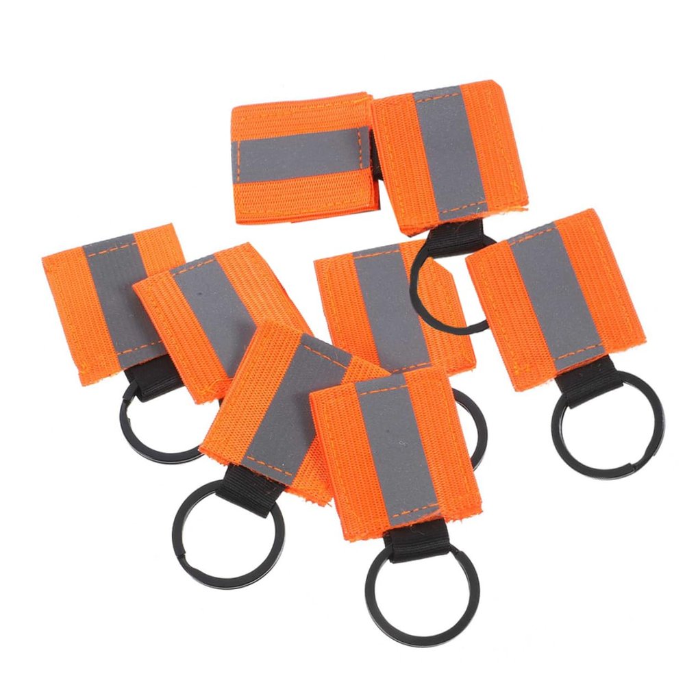 Yardwe 8-Pack Reflective Keychains with Zipper, Double-Sided Visibility