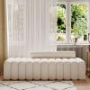 SOFACHEN Upholstered Corduroy Bench, Orange, 39.3 in (100 cm) view 4