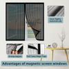 Insect Screen for Windows and Doors, 110 x 130 cm, No-Drill Magnetic Fly Screen, White view 3