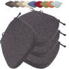 Set of 4 Chair Cushions with Ties, 40x38, 43x40, 43x42 cm – Non-Slip, Washable and Removable Seat Cushions for Dining Chairs, Office, Kitchen and Living Room (Color 1, 40x38x33x8 cm) view 1