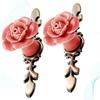 GALPADA Ceramic Rose Cabinet Handles, 2 Pieces, Pink, Vintage Christmas Party view 2