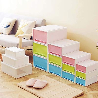 Stackable Plastic Storage Boxes with Drawers